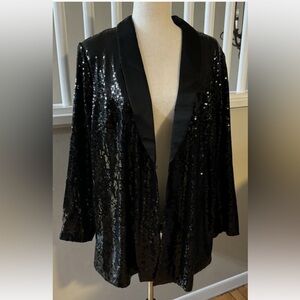 Lisa Rinna Collection Black Sequin Jacket